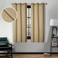 thumbnail image 2 of Superior Linen Blackout Curtains Set of 2, Grommet Header Curtain Panel Pair, Ivory, 42"W x 63"L, 2 of 8