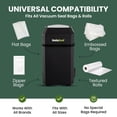 thumbnail image 2 of InstaSeal Vacuum Sealer for Food with 12 Bags, Preserves Foods 5x Longer, Space Saving Compact Upright Design Allows Machine to Heat Seal Marinades,, 2 of 9