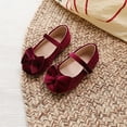 thumbnail image 3 of Dakaela Toddler Girls Dress Shoes Bowknot Suede Mary Jane Ballerina Ballet Flats Wedding Party School Uniform Slip on Loafers Hot Pink 12, 3 of 6