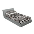 thumbnail image 2 of Ambesonne Geometric Fitted Sheet & Pillow Sham Set, Blurry Tones of Color, Twinxl, Cocoa Black White, 2 of 2