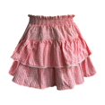 thumbnail image 4 of Women's Ruffle Fairy Mini Skirt, Soft Polyester, Elastic Waist, Tiered Pleated, for Various Events, 4 of 4