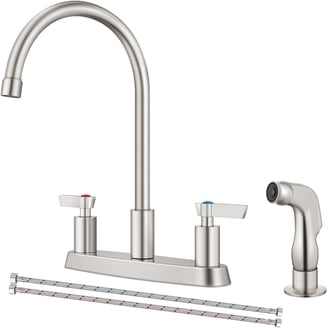 Peerless Two-Handle Kitchen Faucet With Spray – Chrome Deck Mount High-Arc Faucet