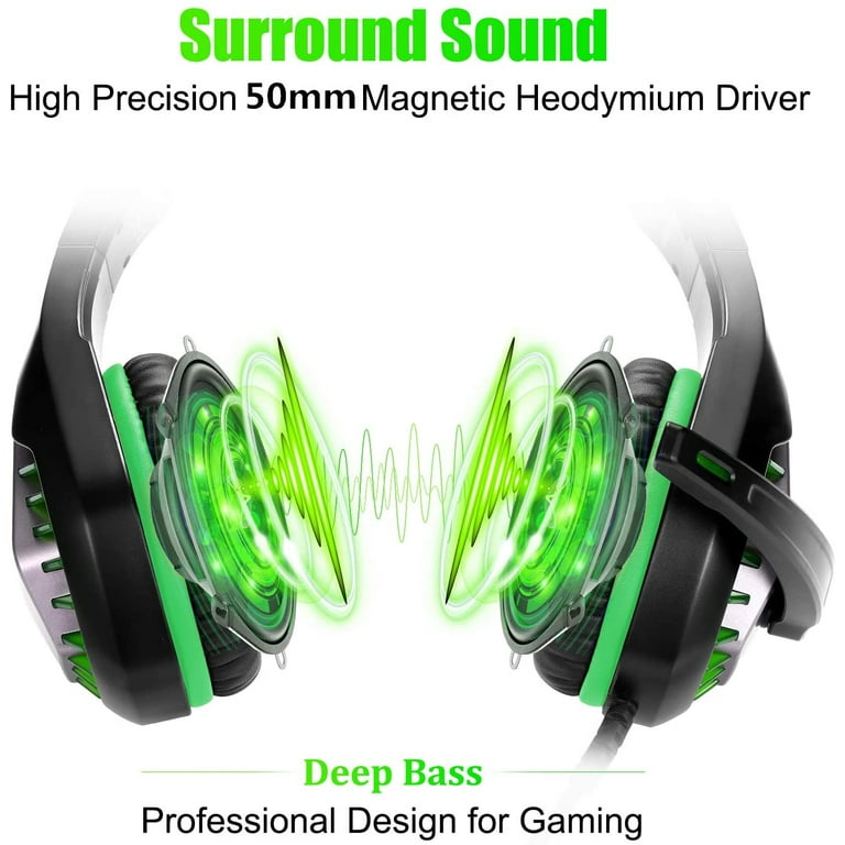 Pacrate Gaming Headset with Microphone for Laptop Xbox One Headset