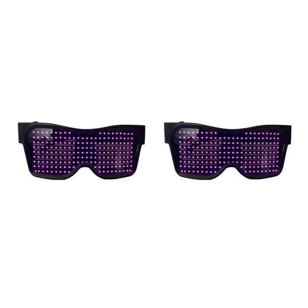 Yuarrent Gafas LED con Bluetooth, gafas brillantes LED portátiles para todas las ocasiones, gafas LED de regalo multiusos rosa 2Conjunto