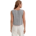thumbnail image 4 of DARING DIVA Women's Gingham Summer Crop Tank Tops Button Back Sleeveless Shirts S Black, 4 of 7