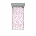 thumbnail image 2 of Ambesonne Flower Fitted Sheet & Pillow Sham Set, Romantic Florals Petals, Full, Pale Pink White, 2 of 3