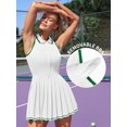 thumbnail image 4 of ATTRACO Robe de Tennis pour Femmes, Robe Polo Côtelée de Golf à Demi-Glissière, Robe d'Entraînement Plissée avec Short et Soutien-Gorge Intégrés, 4 of 8