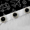 thumbnail image 4 of Feelyou Kawaii Streamship Aircraft Blackout Curtains Set of 2 (52x84 Each), Cute Truck Car Window Curtains, Black Cartoon Vehicle Curtains and Drapes, Curtains and Drapes Decor, 4 of 6