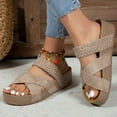 thumbnail image 4 of Dakaela Womens Sandals Memory Foam Platform Chunky Mules Summer Slip on Shoes Beach Slides Slippers, 4 of 7