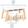 thumbnail image 3 of Wildkin Kids Arts and Crafts Table Set for Boys and Girls, Mid Century Modern Design Craft Table Includes Two Stools, Paper and Storage Cubbies Underneath Helps Keep Art Supplies Organized (White), 3 of 5