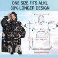 thumbnail image 4 of Oversized Wearable Blanket Hoodie,Black Halloween Letter Bat Pattern Sherpa Blanket Hoodie with Super Pockets,Super Warm Fuzzy Pullover for Women & Men, 4 of 6