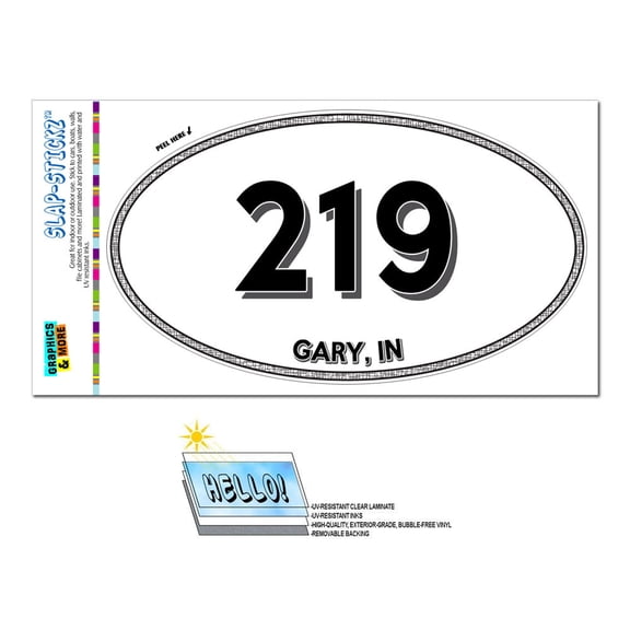 219 - Gary, IN - Indiana - Oval Area Code Sticker