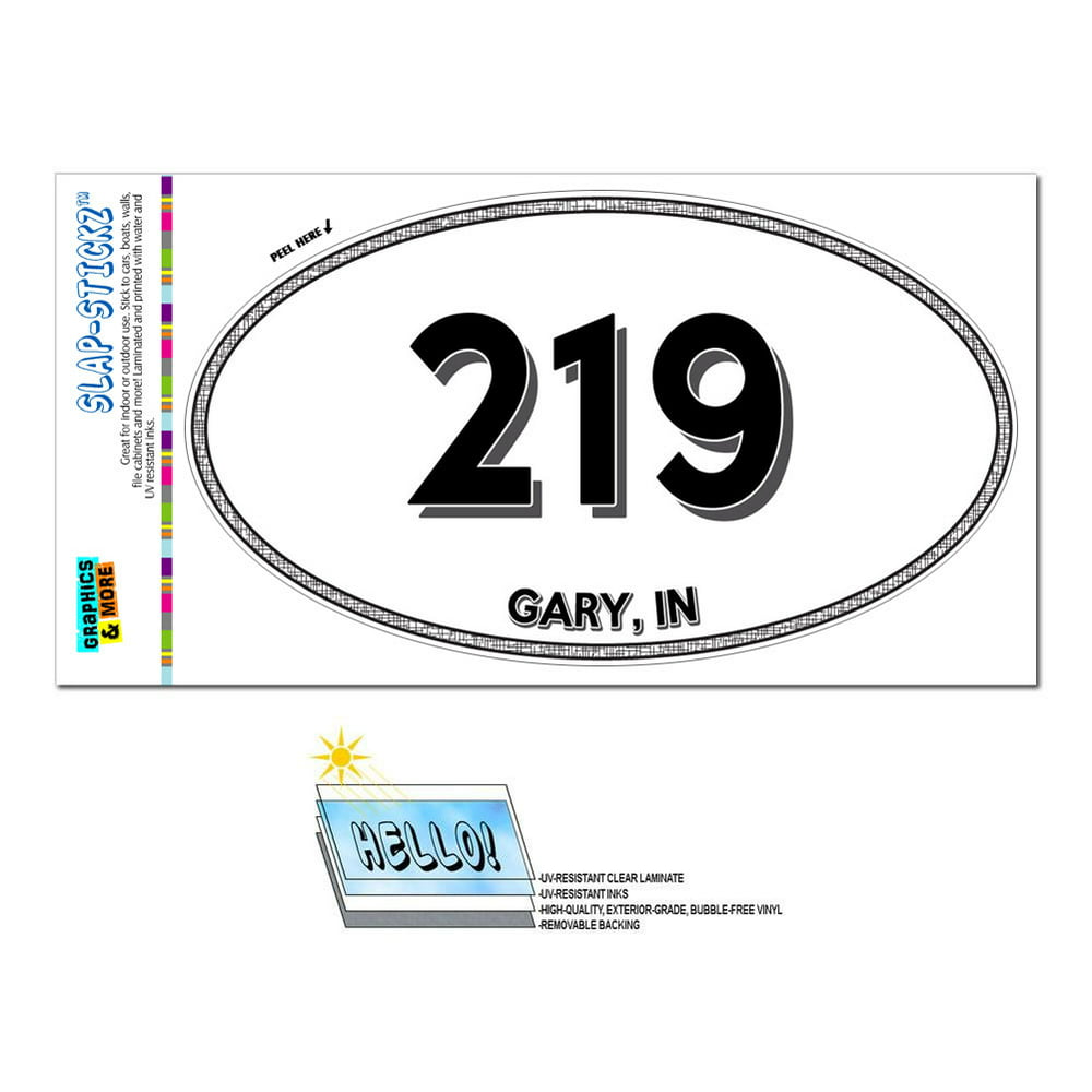 219 Gary In Indiana Oval Area Code Sticker