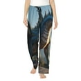 thumbnail image 2 of Picia Wild Blue Cool Dragon Womens Soft Woven Cotton Elastic Waistband Sleep Pajama Pant Lounge Sleep Pant With Pockets And Drawstring-Medium, 2 of 9