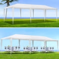 thumbnail image 2 of BaPiPro 10'×30' White Folding Awning Outdoor Gazebo, Sidewall-Free Design with Waterproof PE Frame for Patio Garden Outdoor Use, 2 of 8