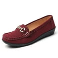 thumbnail image 2 of Wine Flocked Slip On Loafers For Women With Non Slip Bottom Lightweight And Comfortable Ideal For Daily Use And Light Activities, 2 of 6