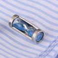 thumbnail image 2 of Mancuernillas o gemelos para hombre con diseño de reloj de arena azul, 2 of 5