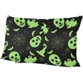 thumbnail image 6 of Abstract Halloween Pattern Velvet Oblong Lumbar Plush Throw Pillow Cover/Shams Cushion Case - 20x36in - Decorative Invisible Zipper Design for Couch Sofa Pillowcase Only, 6 of 7