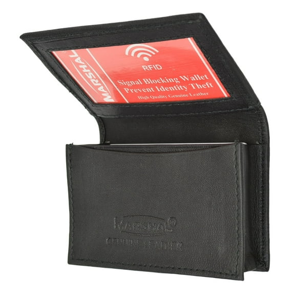 Marshal RFID Blocking Mens Leather Expandable Business Card Case Wallet