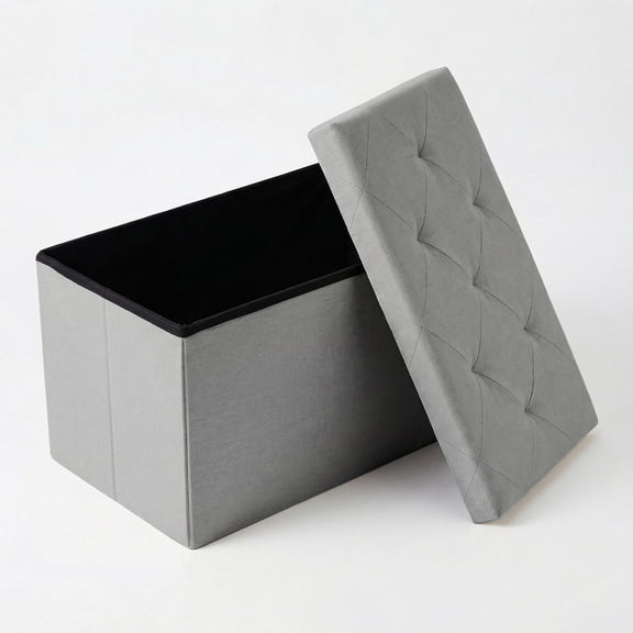 Alvantor Foldable Storage Ottoman Bench, 42 Gallon Large Capacity, 660lbs Weight Capacity, 1" Thick Foam Seat