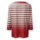 thumbnail image 5 of Honeeladyy - Camisetas básicas de rayas para mujer, manga 3/4, verano 2024, blusa deportiva, talla grande, ropa exterior (rojo, 2XL), 5 of 5