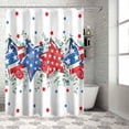 thumbnail image 5 of 4th of July Shower Curtain Patriotic Star American Flag Shower Curtains for Bathroom Decor Independence Day Eucalyptus Leaves Memorial Bath Curtains Sets with Hooks Waterproof Extra Long 72"x84", 5 of 5