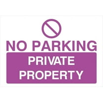Purple No Parking Private Property Sign Parking Signs & Permits Metal Sign Tin Sign 8x12 Inch - Caution Safety Warning Security Signs Indoor & Outdoor Signs for Home, Office, Work