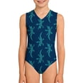 thumbnail image 2 of Shadoumai Girls Swimsuit One Piece Size 6 Ruffle Tankini with Shorts Quick Drying Crossback Floral Print Girls Bathing Suit Swimwear Shorts and Skirt Cutout Adjustable Straps, 2 of 5