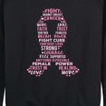 thumbnail image 3 of Instant Message - Fight Against Breast Cancer Ribbon Lightweight French Terry Wide Neck Long Sleeve Graphic Shirt, 3 of 6