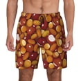 thumbnail image 2 of Picia Almond Nuts pattern Mens Swim Trunks with Compression Liner Stretch Beach Shorts Quick Dry with Zipper Pockets No-Chafing Board Shorts-Small, 2 of 9