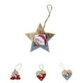 thumbnail image 4 of Christmas Photo Frame Picture Holder Hanging Decor frame Christmas Holiday Ornament Accessories, Heart, Red, 4 of 9