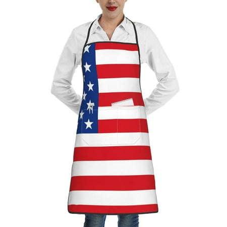 

Rocae America Flags3 for Kitchen Aprons for Women Adjustable Cooking Kitchen Chef Apron for Men with Pockets