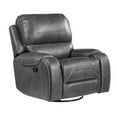 thumbnail image 5 of Steve Silver Keily Gray Faux Leather Manual Swivel Glider Recliner Chair, 5 of 12