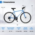 thumbnail image 3 of Costway 6-Speed Cycling Bike with All-terrain Rubber Wheels Dual Brakes Adjustable Saddle Blue, 3 of 9