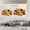 thumbnail image 4 of Elephant Stock Abstract Expressionist Wall Art - Horizontal Multi Panel Canvas - Living Room Wall Decor - Abstract Multi Panel - Black And Orange Decor - 75" x 48", 4 of 8