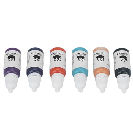 RAGUPEL 6 Colors 15ml Tattoo Ink Set Professional Portable Bright Even Coloring Tattoo Pigment Tattoo Supplies