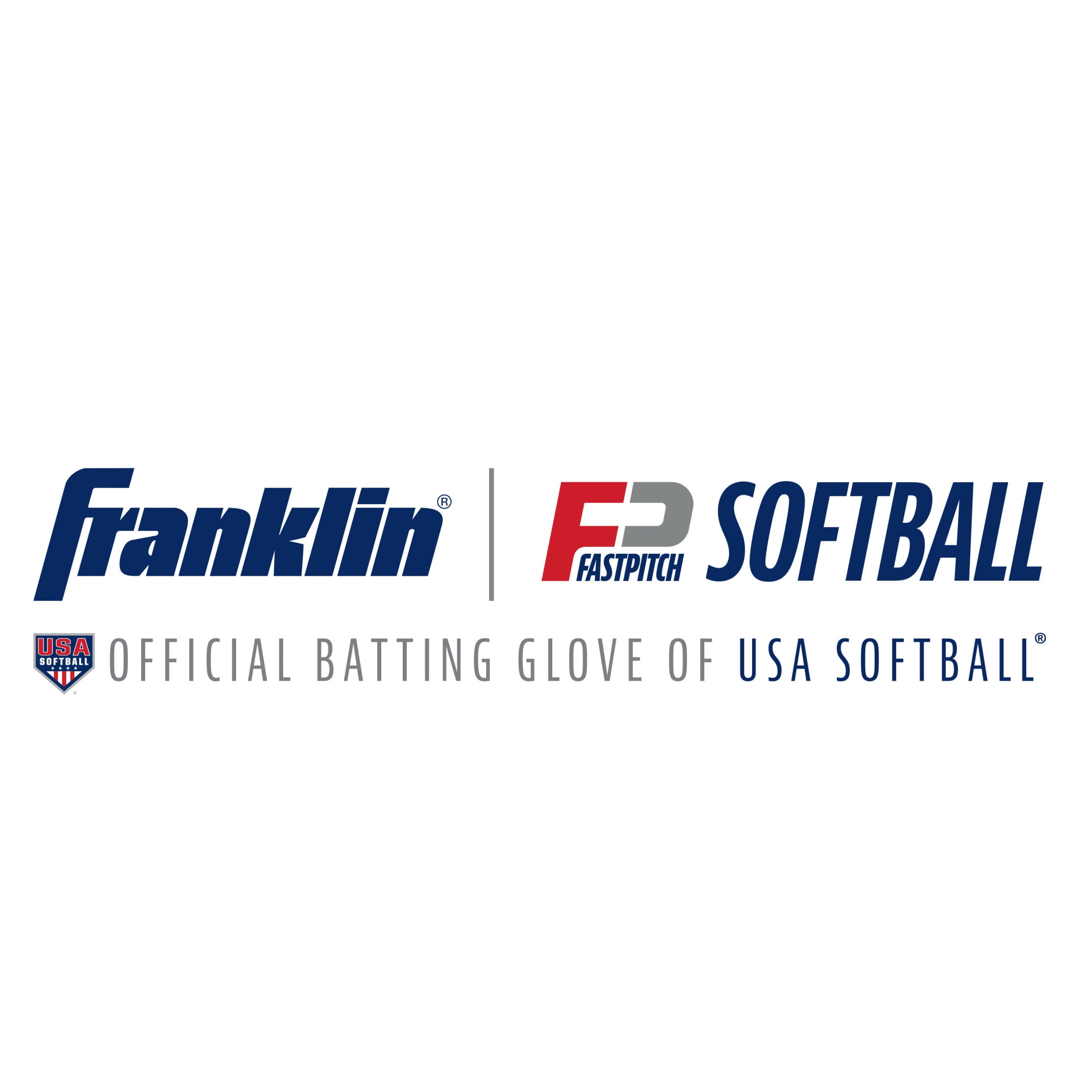 Franklin Sports USA Softball Women's Softball Batting Gloves - Classic X Fastpitch + Slowpitch Softball Girls Batting Gloves - Youth Girls Batting Glove Pair - White + Blue - Youth Small