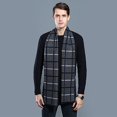 thumbnail image 3 of Bufanda de invierno JAMW para hombre Bufandas suaves y elegantes de moda Gris Cuadros blancos, 3 of 5