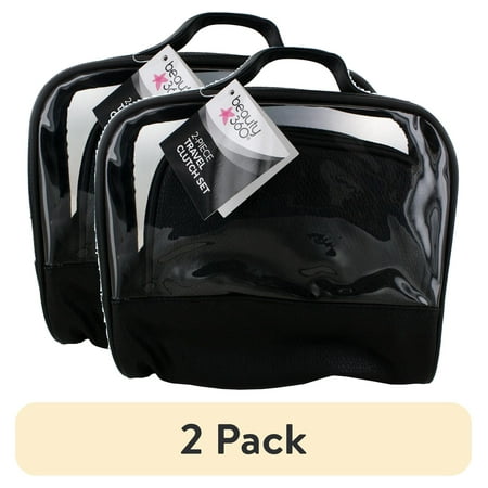 (2 pack) Beauty 360 2-Piece Travel Clutch Set Black