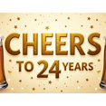 thumbnail image 3 of LUUFILx Cheers to 24 Years Banner Celebration Backdrop Party Decoration Beer Themed Poster Birthday Anniversary Festive Event Décor Background Supplies, 3 of 7