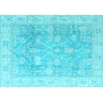thumbnail image 1 of Ahgly Company Indoor Rectangle Oriental Light Blue Traditional Area Rugs, 7' x 9', 1 of 4