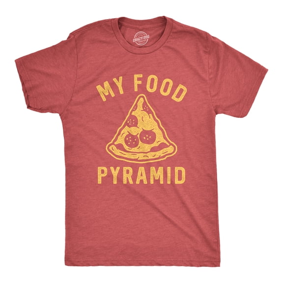 Mens Funny T Shirts My Food Pyramid Sarcastic Pizza Graphic Novelty Tee For Men Graphic Tees
