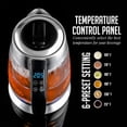 thumbnail image 2 of OVENTE Electric Glass Kettle Water Boiler 1.8 Liter BPA Free - 1500W w/Stainless Steel Infuser, Set Temperature Control, Auto Shut Off, Portable Fast Instant Heater for Coffee & Tea - KG661S, 2 of 8