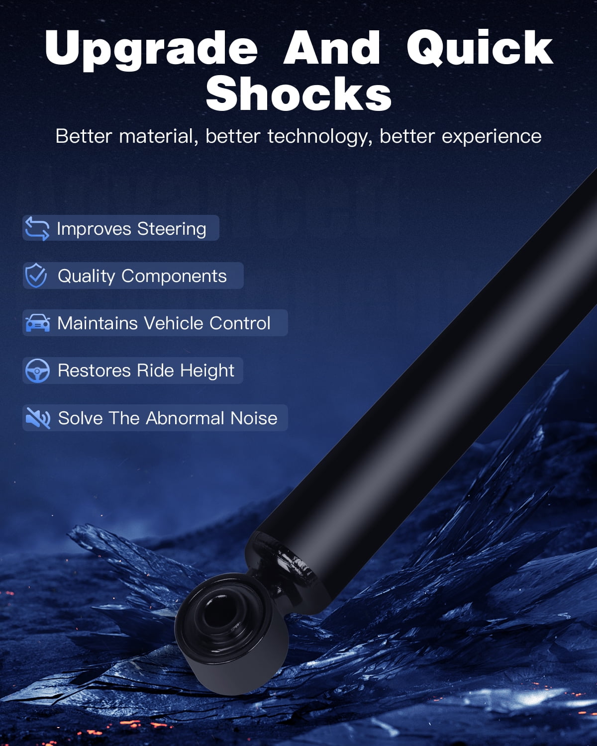 Rear Shocks Absorbers,ECCPP Gas Shocks for Honda fits 2005-2013 for Honda Odyssey Pair Shocks with 349105