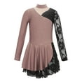 thumbnail image 3 of inhzoy Kids Girls Floral Lace Patchwork Figure Skating Dress Ballet Dance Leotard Dusty Pink 12, 3 of 7