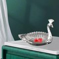 thumbnail image 1 of Becaristey Stylish Metal Serving Tray Peacock Fruit Plate Table Centerpiece Home Decor Silver 11x16.8cm 1Set, 1 of 6