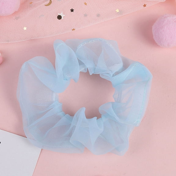 Raindrops 6Pcs Organza Hair Ties Elastic Hair Bands Assorted Colors Charming Ponytail Holders