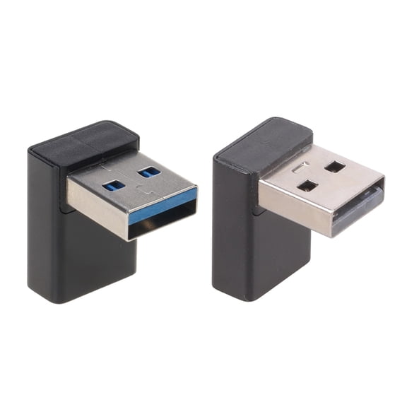 2 Piece 90 Degree USB 3.0 Coupler Extender Set for Laptop PC Small Electronics
