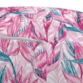 thumbnail image 3 of Floral Pouf Cover with Zipper, Clutter of Tropical Island Flowers and Leaves, Soft Decorative Fabric Unstuffed Case, 30" W X 17.3" L, Pink Dark Turquoise, by Ambesonne, 3 of 5