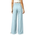 thumbnail image 7 of SAWOBUUN Womens Cotton Wide Leg Pants High Waisted Elastic Waist Casual Loose Fit Palazzo Trousers With Pockets, 7 of 7